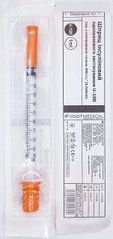 Шприц инсулиновый 1 мл U100 интегрированная игла G30 (0,30*8)/ Vogt Medical