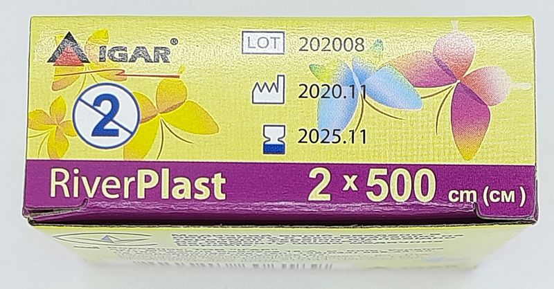 Пластир медичний 2х500 см на бавовняній основі Класичний/ RiverPlast /ІГАР