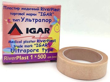 Пластырь медицинский 1х500 см Ультрапор (нетканая основа)/ RiverPlast / ИГАР, 1 шт.