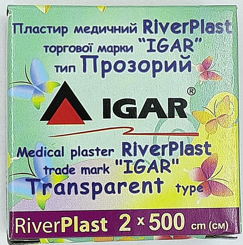Пластир медичний 2*500 см прозорий / RiverPlast / ІГАР